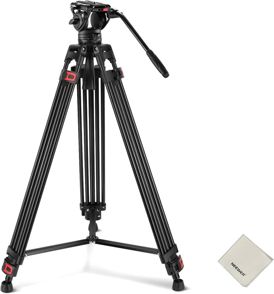 Videostatief – Camerastatief – Fotostatief – Filmstatief – Driepoot – Vloeistofkop Met Dempingsregeling – Verstelbaar Van 86 Tot 187 Cm