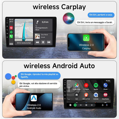 Autoradio – Auto Radio – Multimedia Radio – 1 DIN Radio – 9 Inch Touchscreen – Android 15 – Draadloze CarPlay & GPS Navigatie
