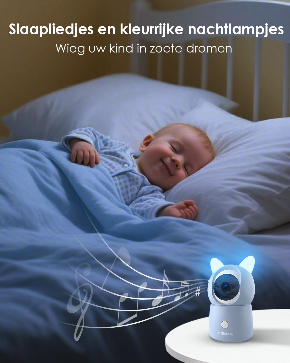 Babyfoon – Baby monitor – Kinderbewaking – Babyscanner – Babykijker – Met 2 Camera’s Blauw – 2.5K HD Resolutie – 5,5 Inch HD Scherm