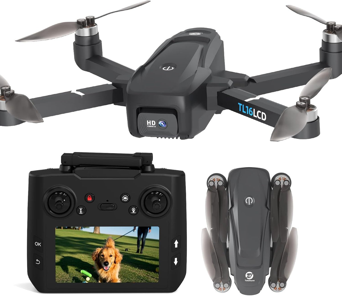 Drone met 4K Camera voor Volwassenen GPS Drone met LCD Afstandsbediening Follow Me Automatische Terugkeer 5G Langbereik Transmissie RC Quadcopter voor Beginners Een Knop Opstijgen Landen