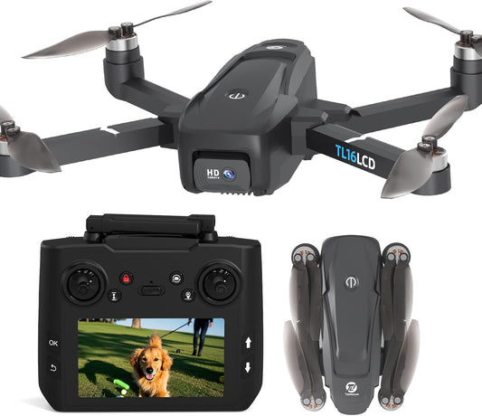 Drone met 4K Camera voor Volwassenen GPS Drone met LCD Afstandsbediening Follow Me Automatische Terugkeer 5G Langbereik Transmissie RC Quadcopter voor Beginners Een Knop Opstijgen Landen