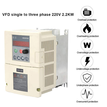 Frequentieomvormer 220 V 2,2 KW, Jectse wisselstroom met inverter-motor voor pompregelstroom, drukwatervoorziening, graveermachine, verpakkingsmachines en andere industriële toepassingen