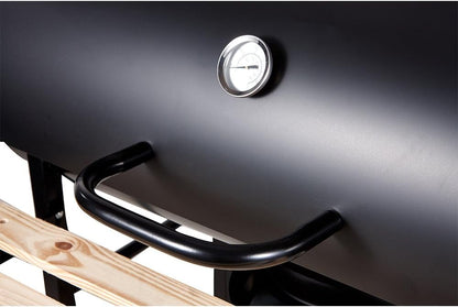 Barbecuewagen, houtskoolgrill, houtskool met wielen, antraciet staande grill, grillhaard incl. geïntegreerde thermometer en ventilatieschuiver, tuingrill, grilloppervlak: 70 x 38,5 cm