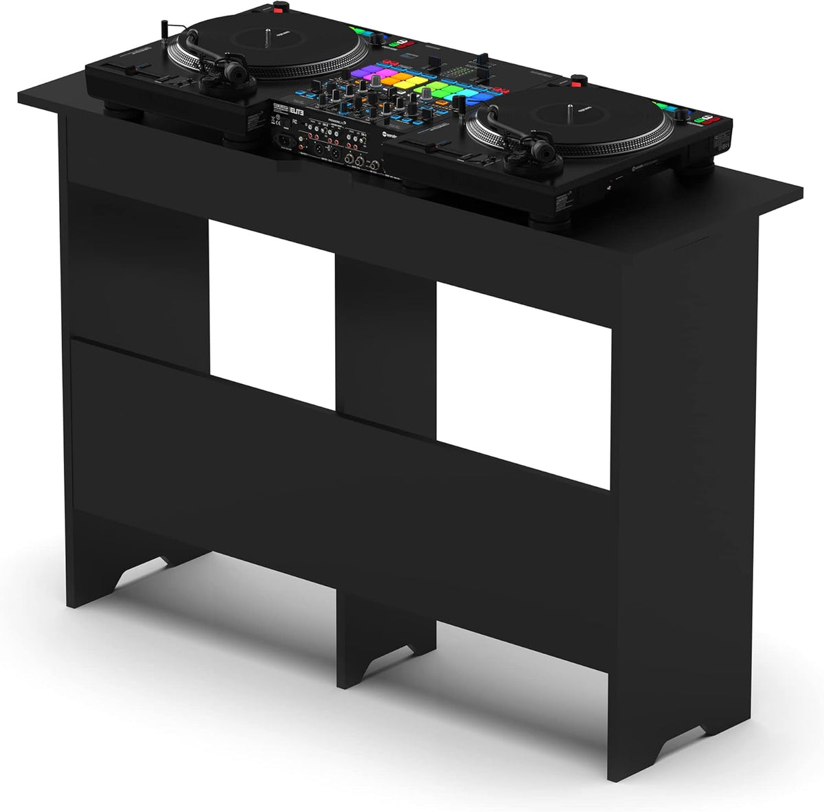 Glorious Mix Station 2: voor 2 platenspelers of cd-spelers, 1 mengpaneel tot een breedte van 14 inch of een DJ-controller met laptop, kabeluitlaten aan de voorkant en de zijplaten