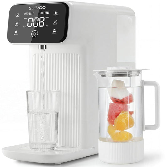 Optisch osmose-installatie, drinkwater, 6-traps filtratie tegen nitraat en PFAS, afvalwaterverhouding 4:1, TDS-monitor, 4L-tank, 1,2 l remineraliserende glazen kan voor alkalisch water, nulinstallatie