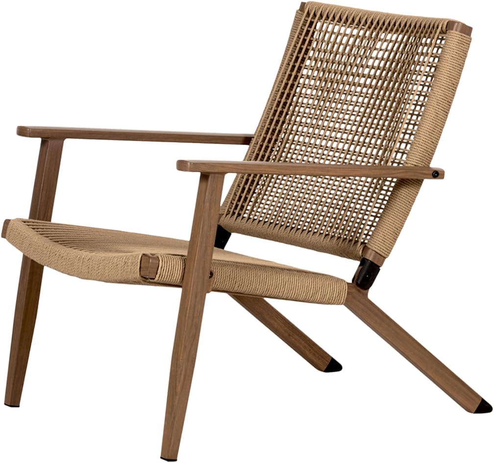 Dion rattan garden chair - with armrests - brown - QUORE