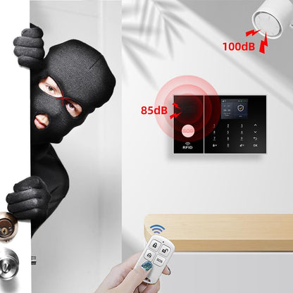 XNY WiFi huisalarm, diefstalbeveiliging, huis 4G, kit, 12 stuks, draadloos huisalarm met app-alarm, bewegingsmelder, deurraamsensor, afstandsbediening, sirene, werkt met Alexa en Google Assistant