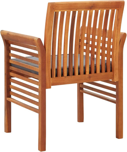 Tidyard Garden Dining Chair with Solid Acacia Wood Cushion - QUORE