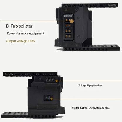 Fusion Rig Cineback Camera Support Uitbreidingsmodule V-Mount-Plaat, D-Tap-Splitter, Schokbestendige Schermopslag voor Sony FX3/FX30