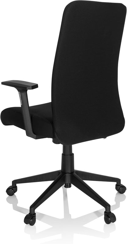 hjh OFFICE 724581 Home-Office bureaustoel COSIO I stof zwarte draaistoel gevoerd, rugleuning ergonomisch, kantelfunctie, donkerblauw, één maat