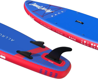 AQUAPLANET Pace Opblaasbare stand-up paddleboardset, 325 cm, ideaal voor SUP-beginners en experts, bevat vin, peddel, pomp, reparatieset, rugzak, lijn, droogzak, draagriem