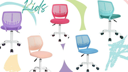 FurnitureR 2 stuks Home Office Chair, Ergonomische Verstelbare Hoogte Swivel Rolling, Computerstoel voor Thuis, Kantoor en Studie, Metaal, Blauw Turquoise, 38,5 cm x 40 cm x 75-87 cm