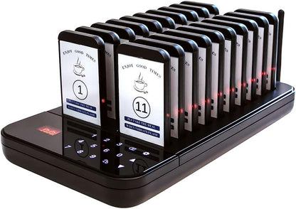 KZH Pager Systeem, Oproepsysteem Restaurant, 20 Pagers, 7 Oproepmodi, Gemakkelijk te Gebruiken, Waterdicht Aanraaktoetsenbord, Semafoonsysteem voor Bar, Ziekenhuis, Hotel