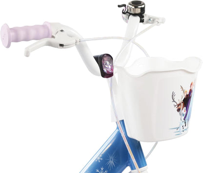 Meisje incl. fiets 14 inch voor kinderen, ijskoningin, Frozen + helm, blauw, 14 inch