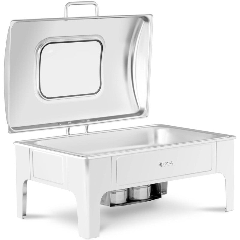Warmhoudbak – Buffetpan – Voedselwarmer – Pasteibak – Cateringbak – RVS Met Glazen Deksel – 8,5 Liter GN 1/1 – Waterbad Zonder Elektriciteit