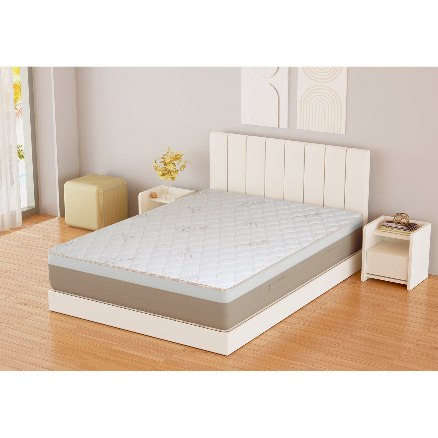 Saturno Moonflex Mattress, Independent Pocket Springs & Memory Foam Gel, Removable Cover, Ergonomic, Differentiated Support Zones, 24" High, Available in 11 Sizes
