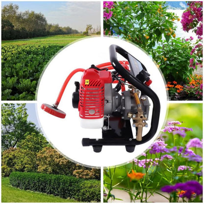 Rugspuit – Spuitmachine – Hogedrukspuit – Sproeier – Kruidenverstuiver – 26cc 2-Takt Motor – Aluminium Behuizing Met 40 Min Bedrijfstijd