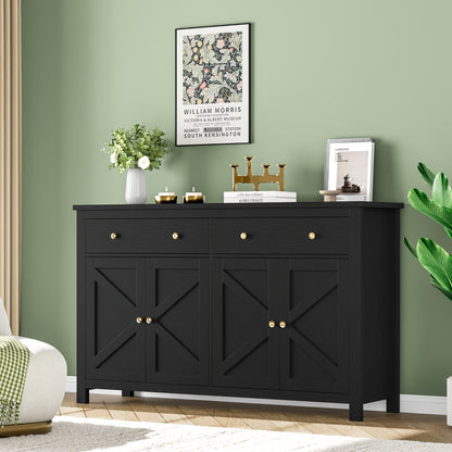 Ladekast – Kommode – Dressoir – Opbergkast – Ladenkast – Modern Zwart – 5 Ruime Laden – Duurzaam Hout 111×68×39,5 cm