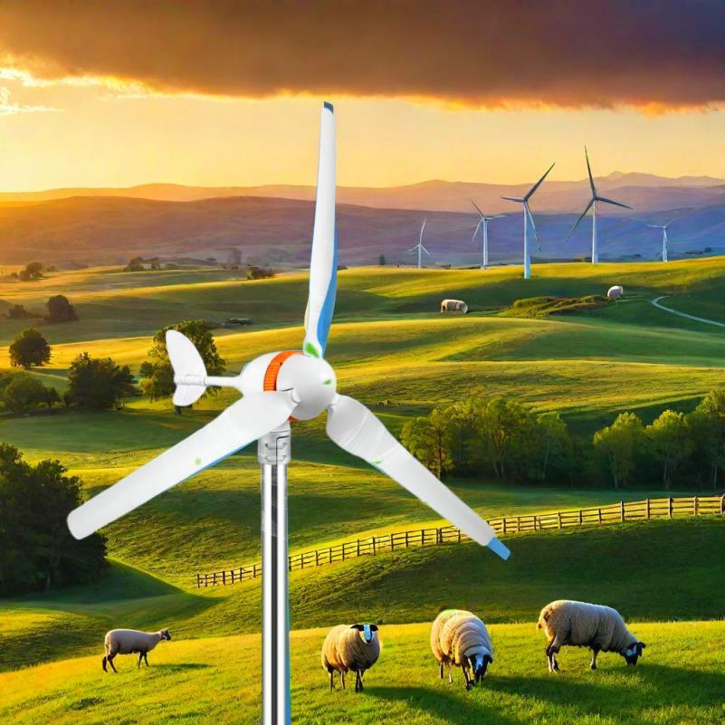 12V Windturbine Generator – Windenergie Generator – Windmolen – Compacte Turbine – 400W Output – MPPT-Controller – Volautomatisch Richtbaar