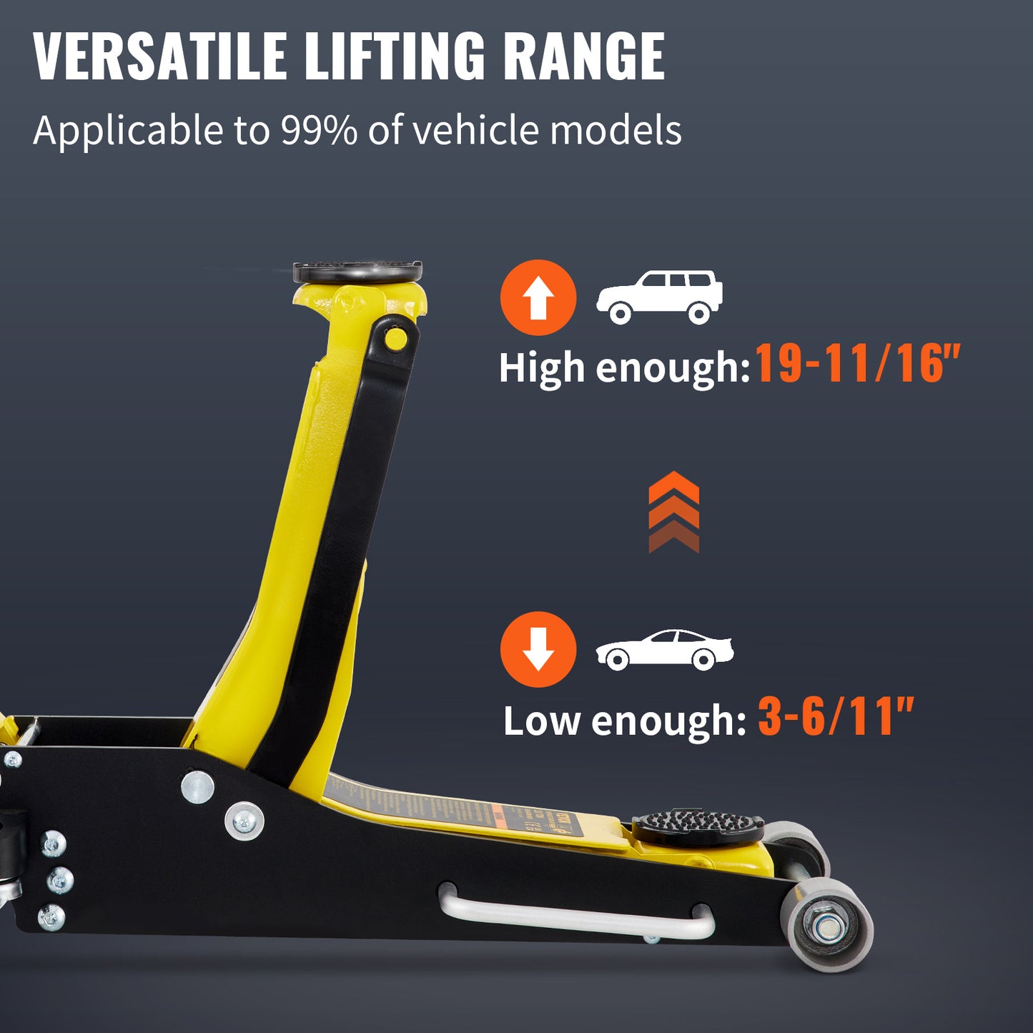 Krik – Garagekrik – Autokrik – Vloerkrik – Potkrik – 3 Ton Draagvermogen – Low Profile Aluminium en Staal