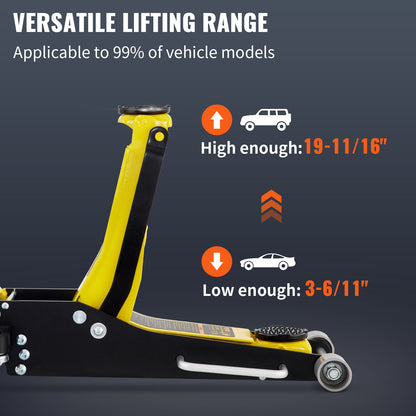Krik – Garagekrik – Autokrik – Vloerkrik – Potkrik – 3 Ton Draagvermogen – Low Profile Aluminium en Staal