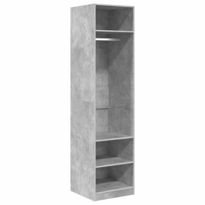 Kast – Opbergkast – Garderobekast – Kledingkast – Dichte Kast – Betongrijs – Bewerkt Hout – 50x50x200 cm – Stevig & Duurzaam