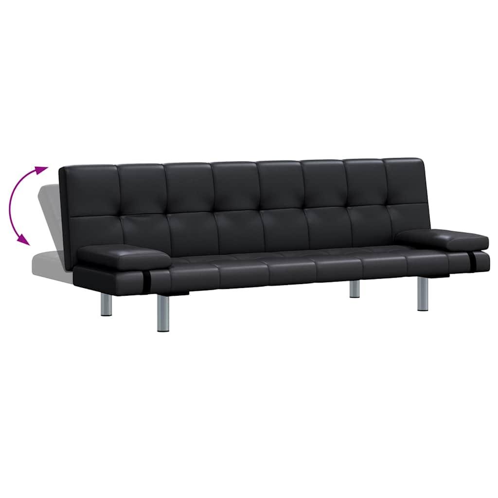 Slaapbank – Bedbank – Slaapstoel – Logeerbed – Bank – Verstelbaar – Polyester Bekleding – Inclusief 2 Kussens