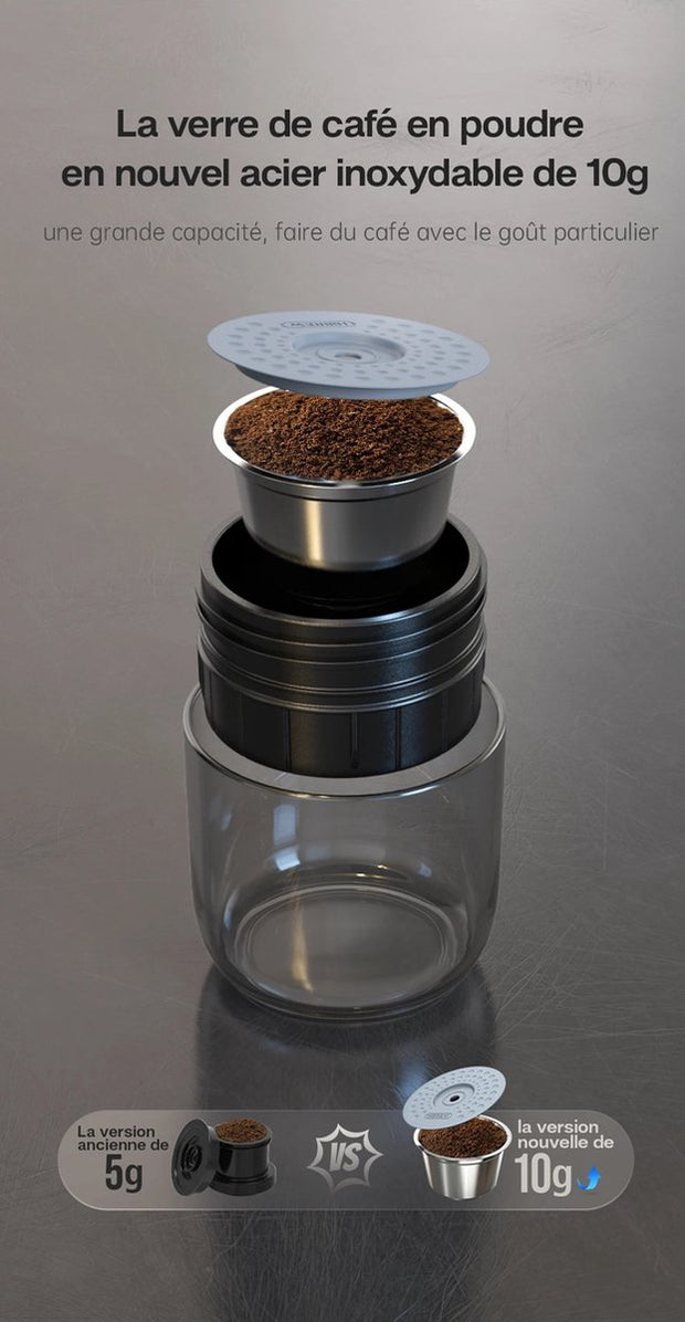 Draagbare Koffiemachine - Elektrisch Koffiezetapparaat - Voor Onderweg - 12V Espresso Maker - Portable Coffee Brew Machine - Warm en Koud Extractie - Opwarm-functie - 15 bar Extractie - 80W