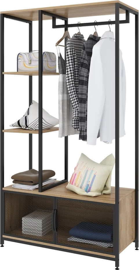 Opbergkasten - Kledingkasten - Kledingrek metaal - Kledingkasten Slaapkamers - Kapstok - Kledinghangers - Afmetingen 90x40x167cm