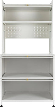 Keukenkast - Organizer - Voor magnetron - Met wielen - Incl hangrekken - 80x40x162,5 (LxBxH) - Handig voor in de keueken