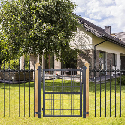 Tuinpoort – Tuindeur – Schuttingpoort – Tuinhek – Looppoort – Gegalvaniseerd Staal Groen – 125x100 cm – Inclusief Slot en Handgreep