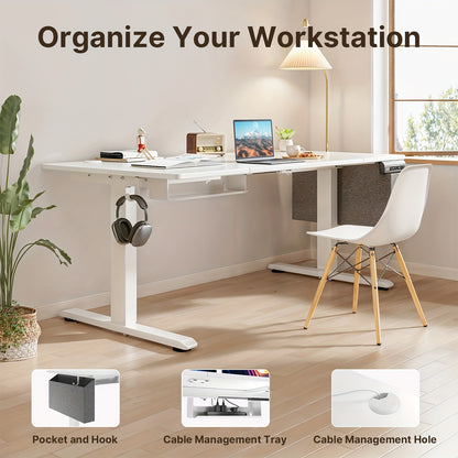 Adjustable Height E-Sports Table & Workbench - 4-Level Rolling Casters, Compact White Wood Table for Gaming, Office, Home - Portable Mobility, 3.2 Cu Ft Storage, EU Design, Portable E-Sports Table, Versatile Workstation, Clas