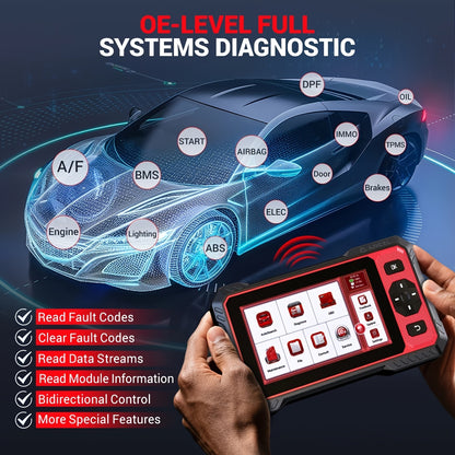 Autodiagnose Scanner – OBD2 Diagnosetool – Foutcode Lezer – Auto Scanner – Uitleesapparaat – 6,2” Touchscreen – 14+ Resetfuncties & Bi-Directionele Actieve Test