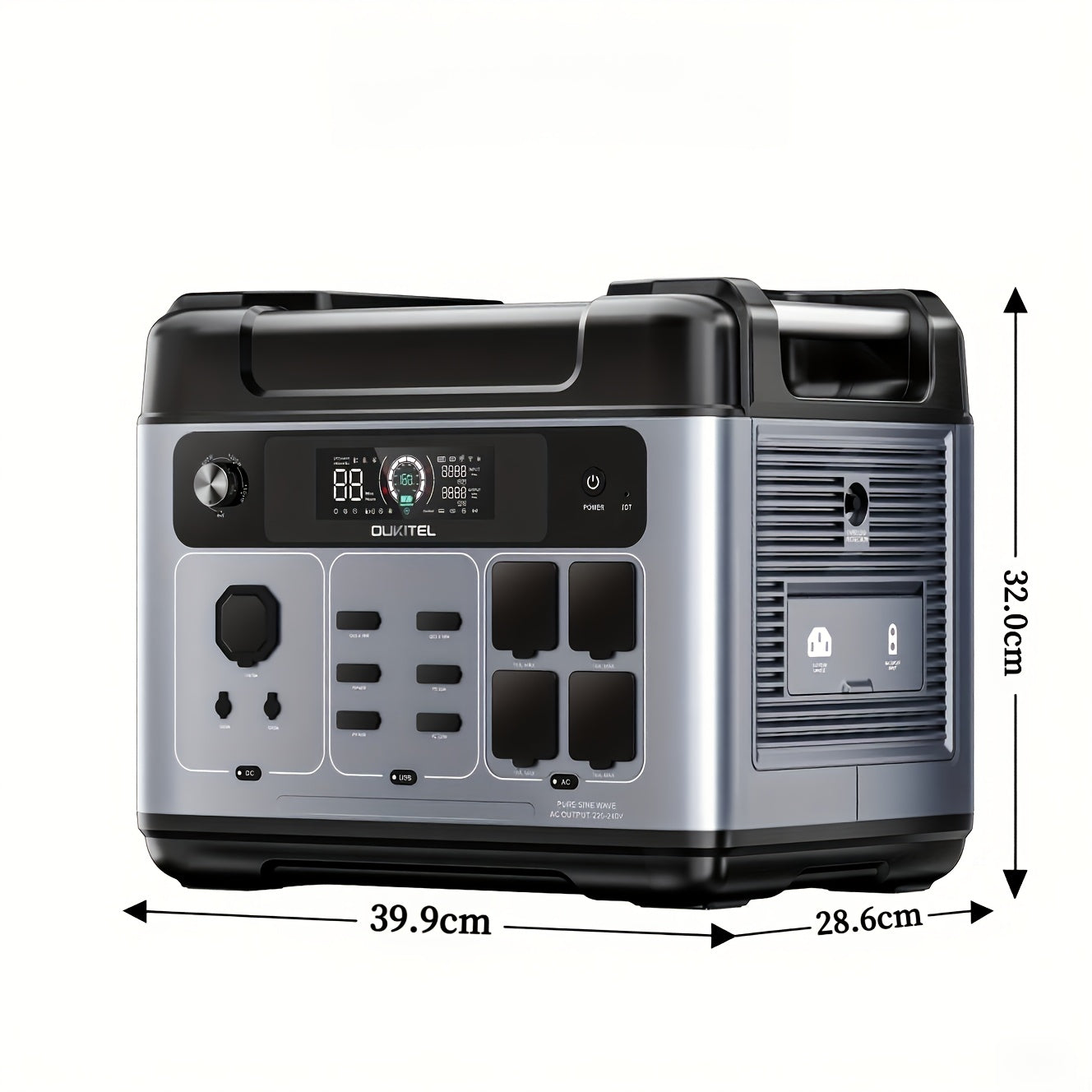 Powerstation – Draagbare Generator – Noodstroomvoeding – Camping Accu – Mobiele Stroomvoorziening – 2048Wh LiFePO4 Batterij – 4x 2400W AC Uitgangen – Snelladen in 1 Uur
