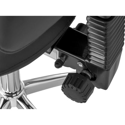 Adjustable Swivel Saddle Cosmetic Chair with Backrest - BERLIN, Black