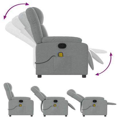 Massagestoel – Relaxstoel – Massagefauteuil – Elektrische Stoel – Ontspanningsstoel – Elektrisch Verstelbaar – 6 Massagepunten – Lichtgrijs