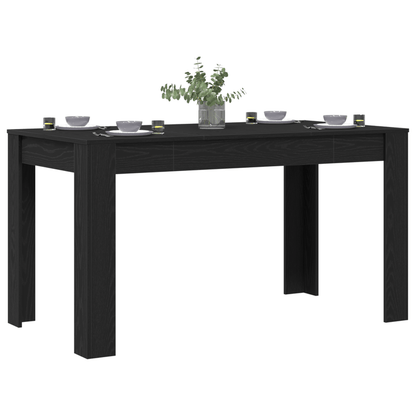 Black Oak Dining Table 140×74.5×76 Cm Wood Material - Modern Simple Style - for Home & Restaurant - Oak-Look Surface - Scratch-Resistant & Easy to Clean - Stable Plate Construction - Space for 6-8 People