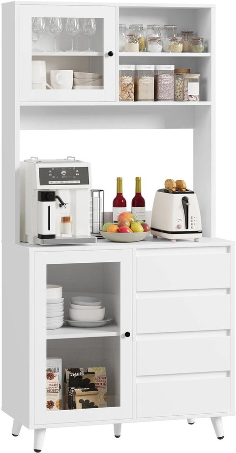 Keukenkast - Kast - Opbergkast - Keuken Organiser - Organiser Kruiden -180 cm x 80 cm x40 cm - Wit