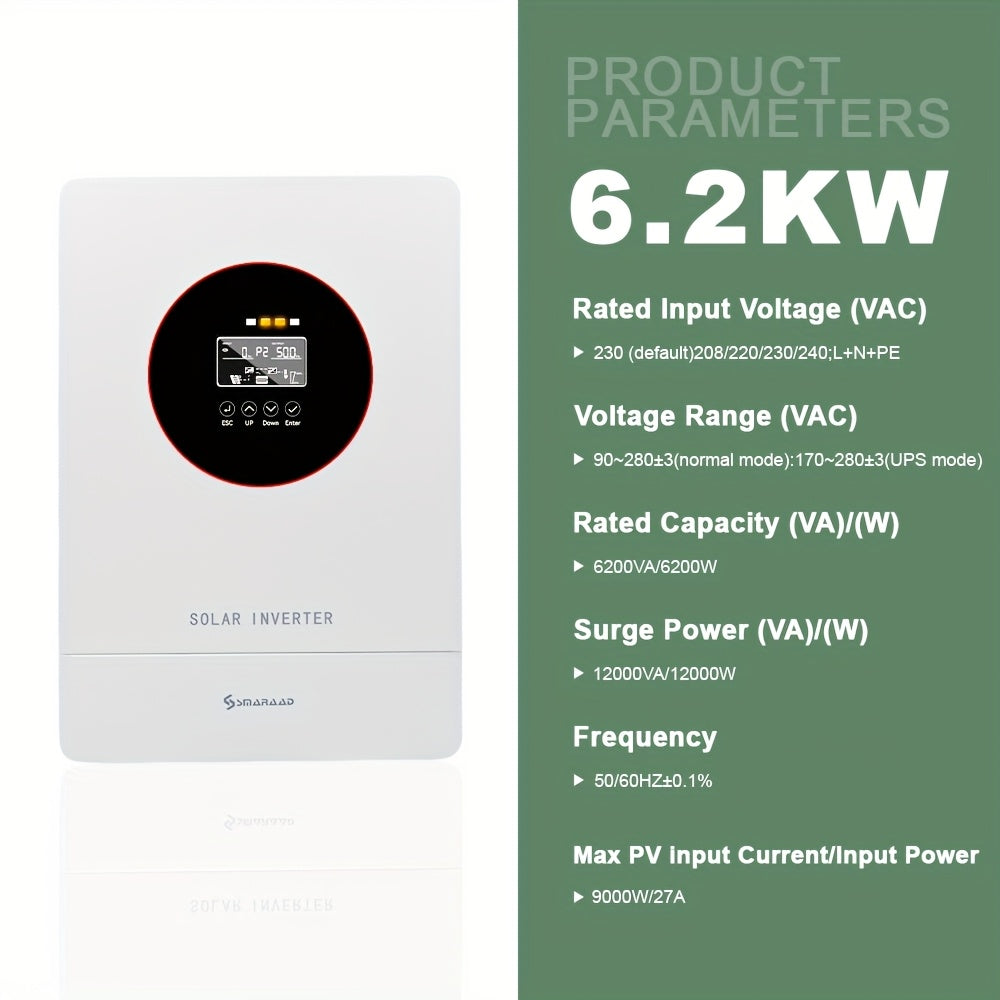 Zonnepaneel Omvormer – Solar Inverter – PV Inverter – Off-Grid Omvormer – MPPT Controller – 24V Naar 230V AC – 100A MPPT Laadregelaar – Hoge Frequentie Conversie