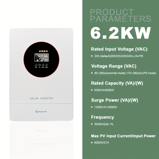 Zonnepaneel Omvormer – Solar Inverter – PV Inverter – Off-Grid Omvormer – MPPT Controller – 24V Naar 230V AC – 100A MPPT Laadregelaar – Hoge Frequentie Conversie