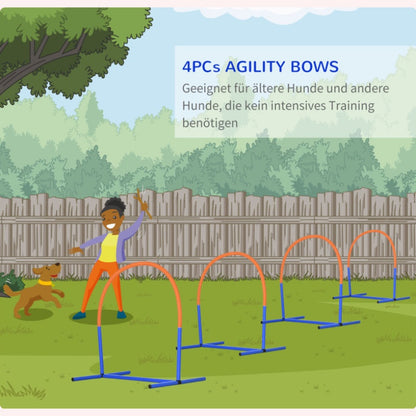 Hunde Agility Training Set 4-Teilig Mit Tragetasche Blau Orange 88 X 64
