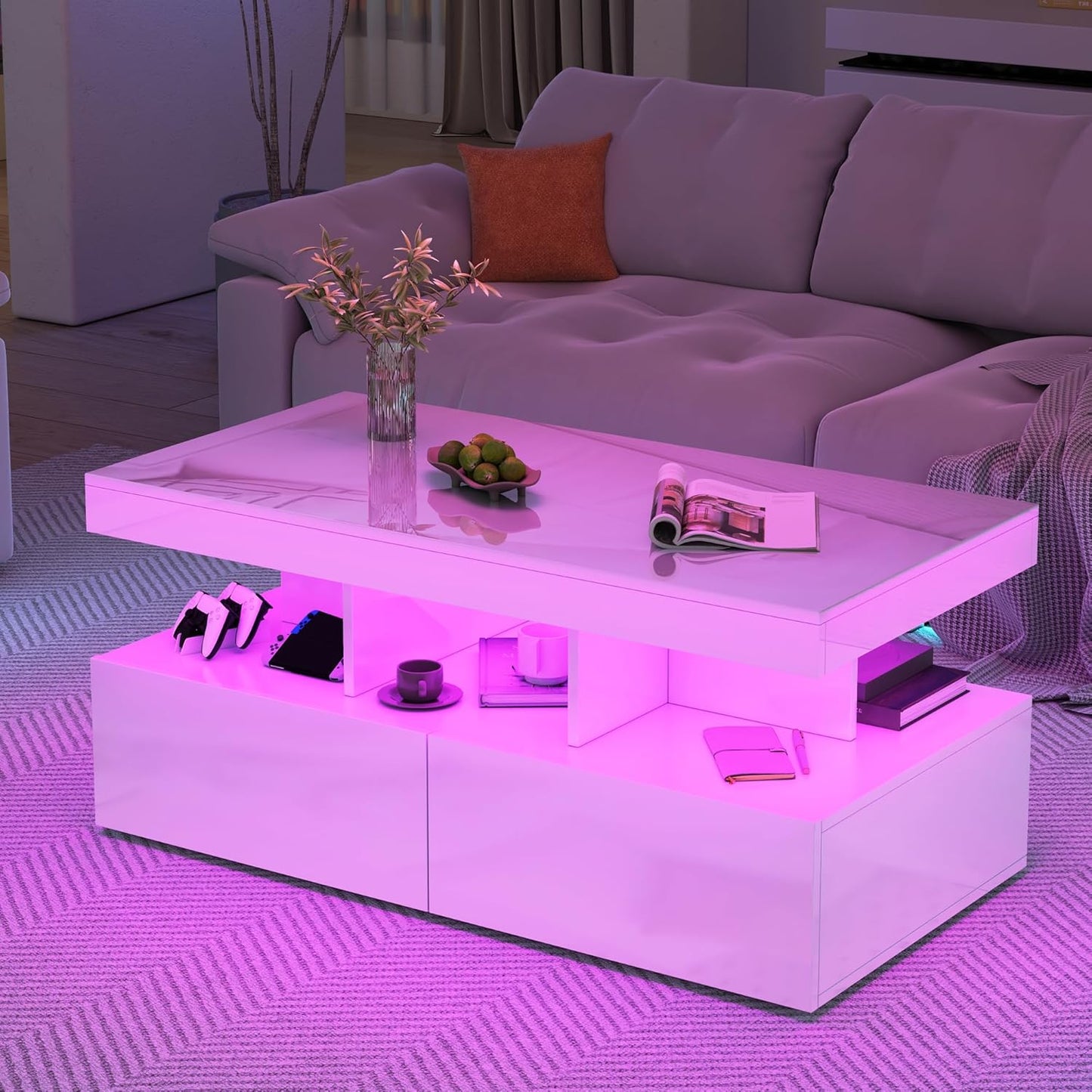 Verstelbaar Bed – Tweepersoonsbed – Opbergbed – Led Verlichting Bed – Bedframe Met Lattenbodem – Velours Hoofdeinde – Usb- en Type-C Poorten – 160x200 cm