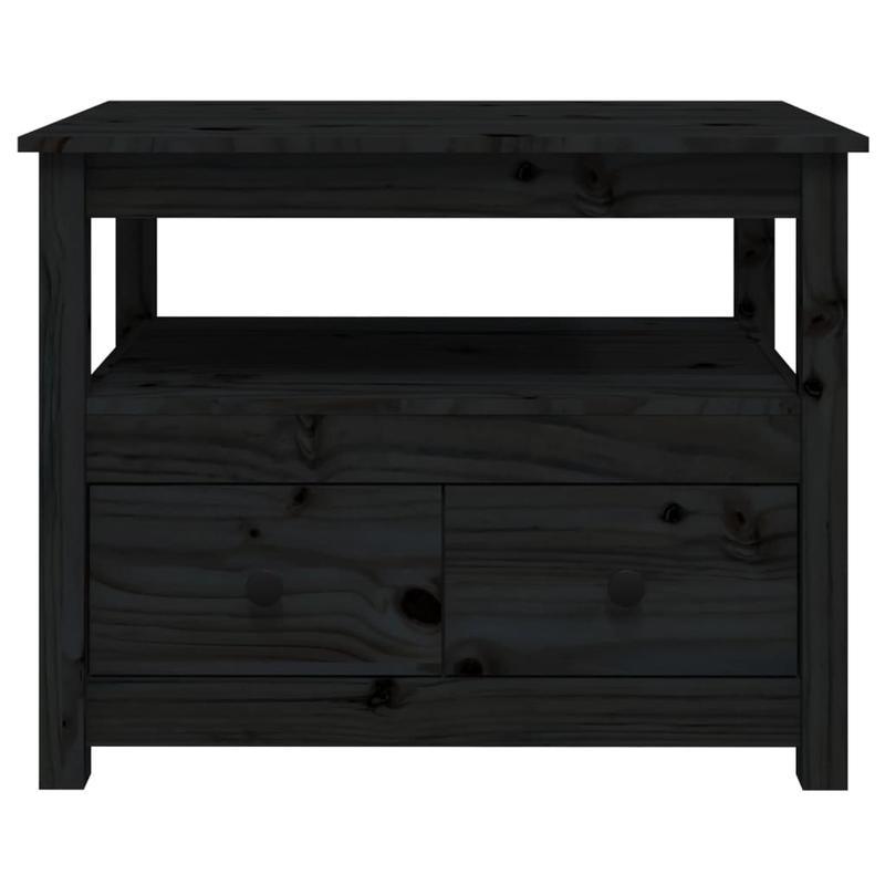 Coffee table 71x49x55cm solid pinewood black Removable, suitable for indoor use and suitable for all seasons, Living Room Furniture, Seasonal Furniture, Stylish Decor, Contemporary Furniture, Quality Craftsmanship, Pinewood W