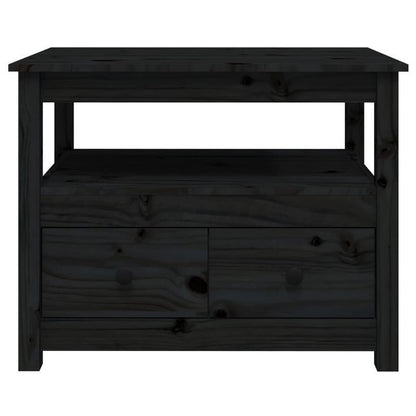 Coffee table 71x49x55cm solid pinewood black Removable, suitable for indoor use and suitable for all seasons, Living Room Furniture, Seasonal Furniture, Stylish Decor, Contemporary Furniture, Quality Craftsmanship, Pinewood W