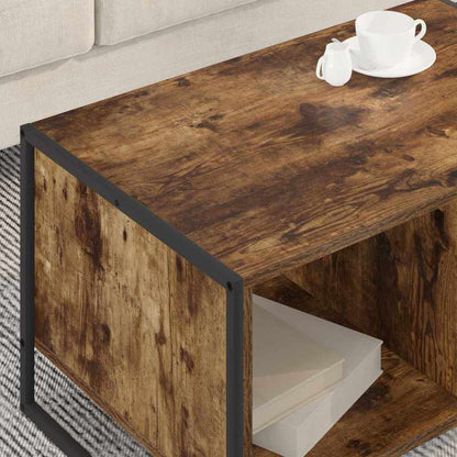 Couchtisch – Salontafel – Bijzettafel – Nachtkastje – Tafel – Multifunctioneel Design – 80 x 50 x 40 cm – Hardhout & Fiberboard – Compact voor Kleine Ruimtes – Modern Bruin