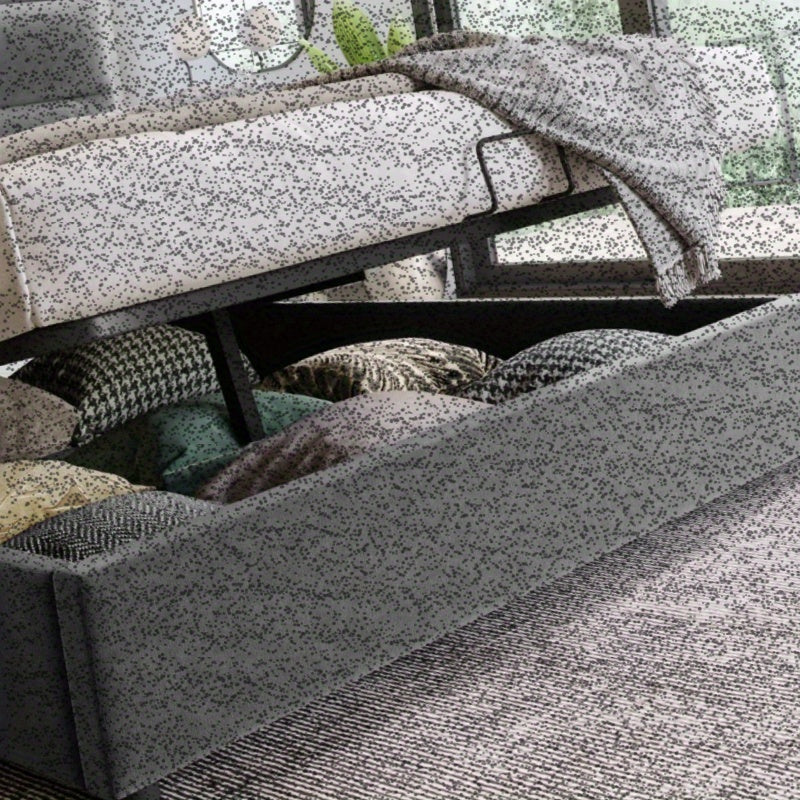 Twijfelaarbed – Tweepersoonsbed – Bedframe – Opbergbed – Bed Met Matras – Hydraulisch Hefmechanisme – Verstelbaar Hoofdbord – Metaal – 140x200 cm – Ruimtebesparend Design