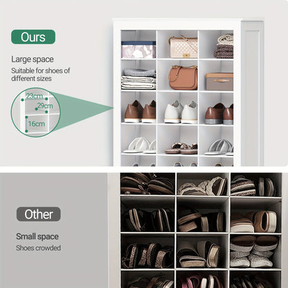Schoenenkast – Schoenenrek – Schoenencabinet – Opbergkast Schoenen – Schoenendisplay – Wit – 30 Paar Capaciteit – Verstelbare Planken