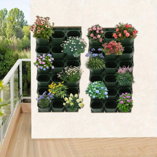 Wandplantenbak – Wandtuin – Plantenhouder – Verticale Tuin – Muurplantenbak – Army Green – Duurzaam Kunststof – 36 Potten Met Afwatering