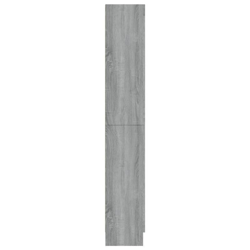 Vitrinekast – Vitrine – Glazen Kast – Opbergkast – Boekenkast – Modern Grijs – Smal Hoog – Houtconstructie – Ruimtebesparend Verticaal Design