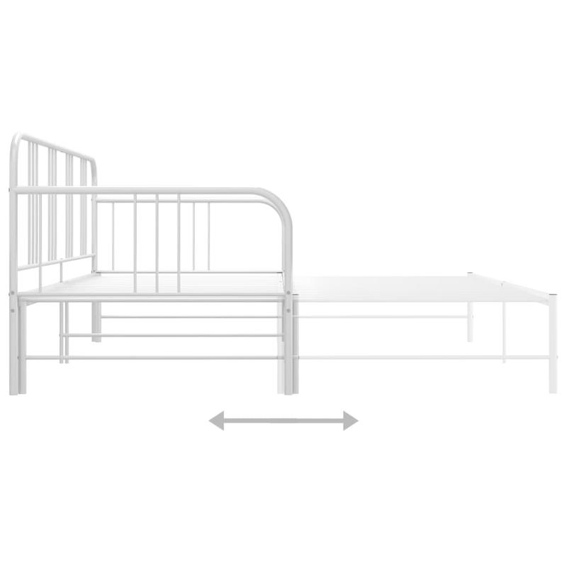 Bedbank – Slaapbank – Uitklapbed – Logeerbed – Sofa Bed – Inklapbaar Telescopisch Ontwerp – Stevig Wit Metalen Frame – 90x200 cm